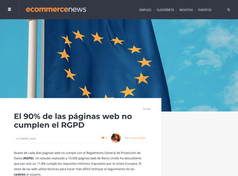 El 90% de las páginas webs no cumplen el RGPD